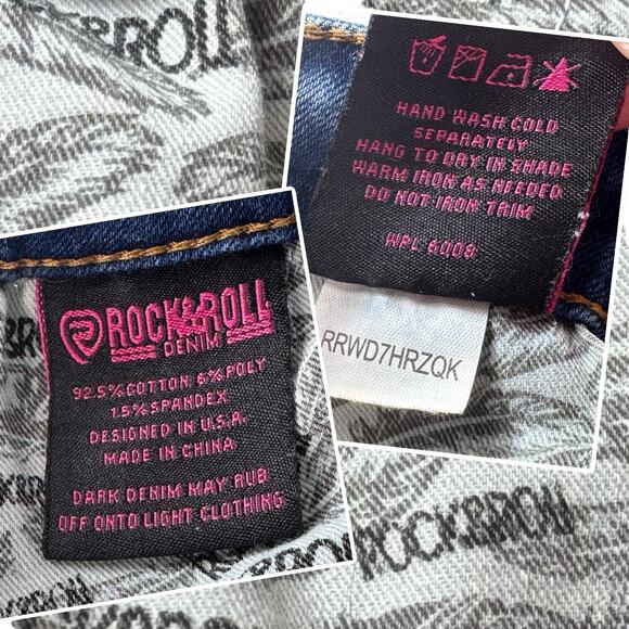 Rock & Roll Insert Bell Bottom High Rise Jeans 28x34 70s Flare Coastal Cowgirl - Picture 8 of 16